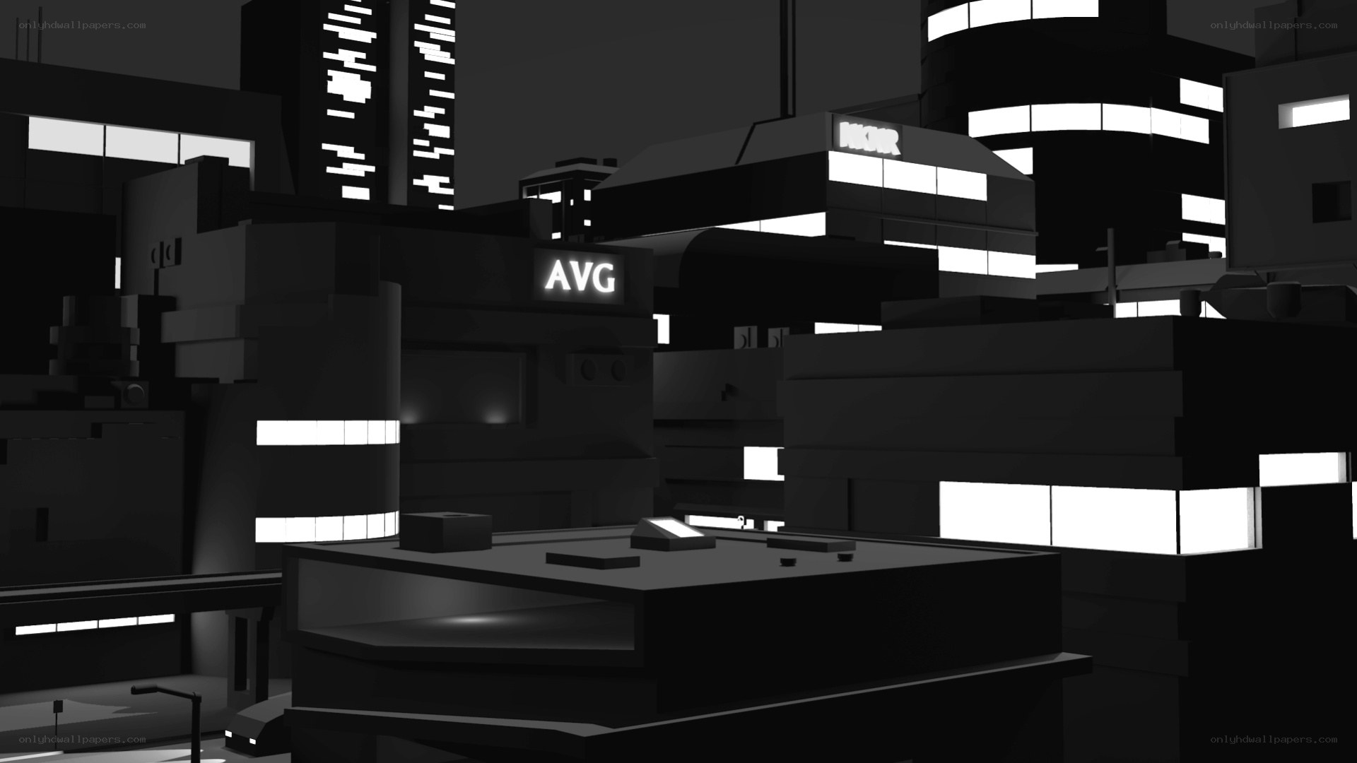 futuristic city at night
