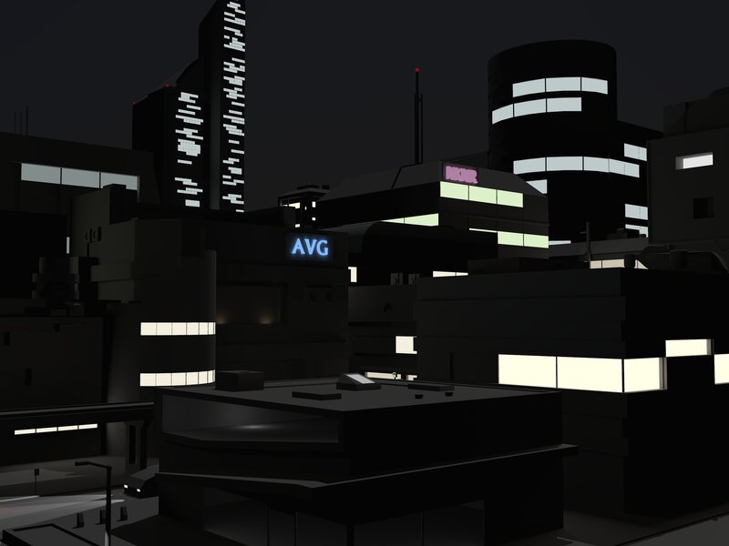 futuristic city at night