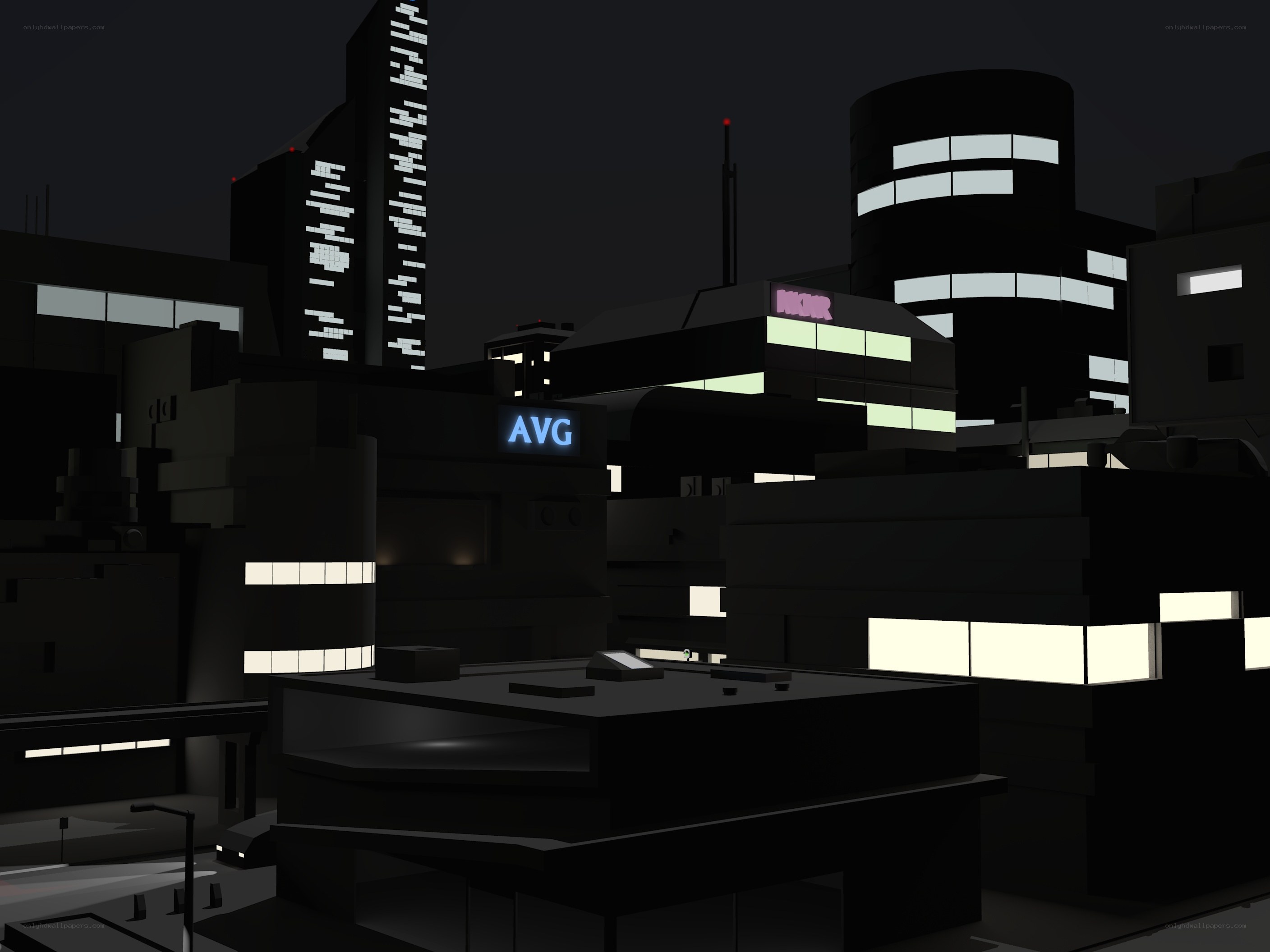 futuristic city at night