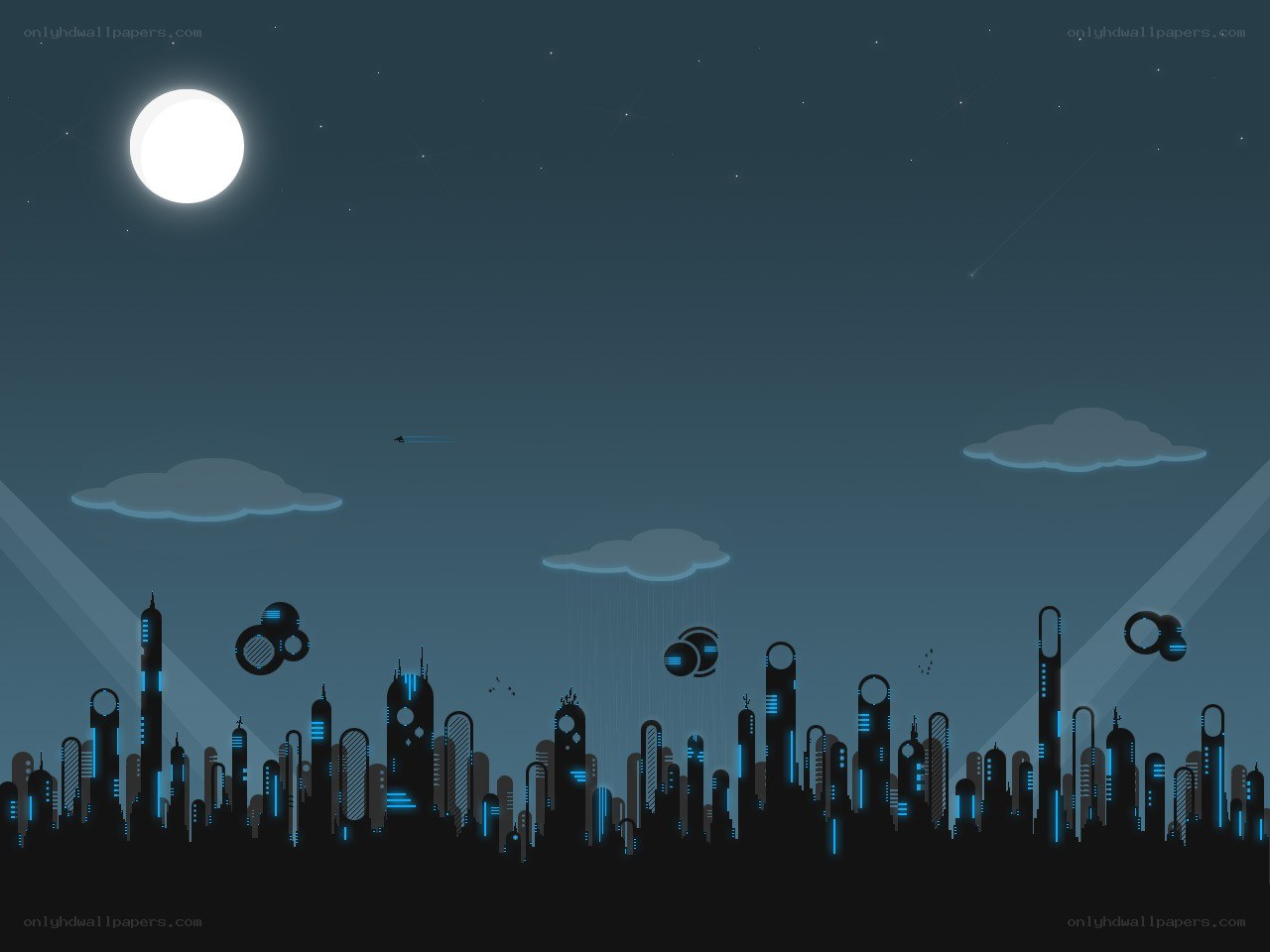 futuristic city at night