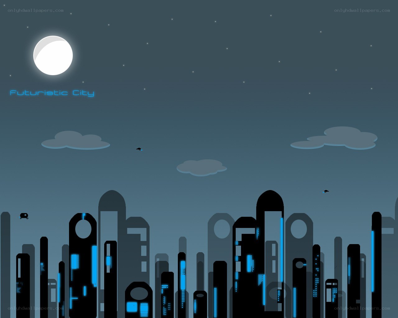 futuristic city at night