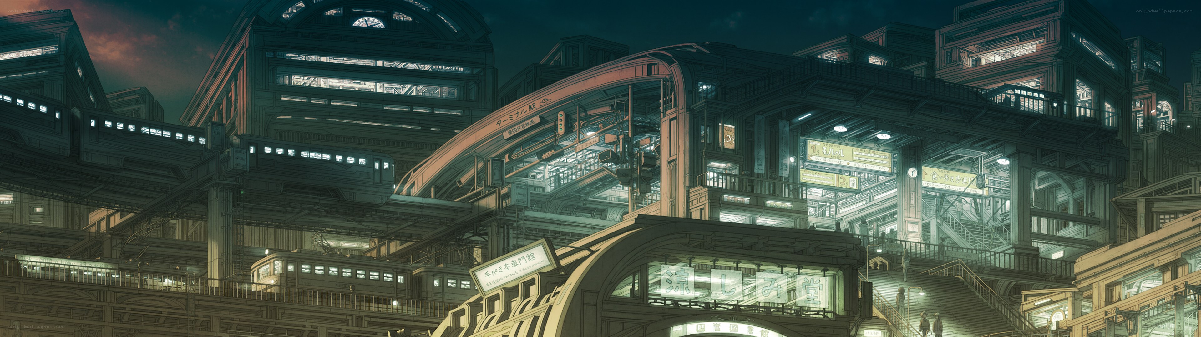 futuristic city at night
