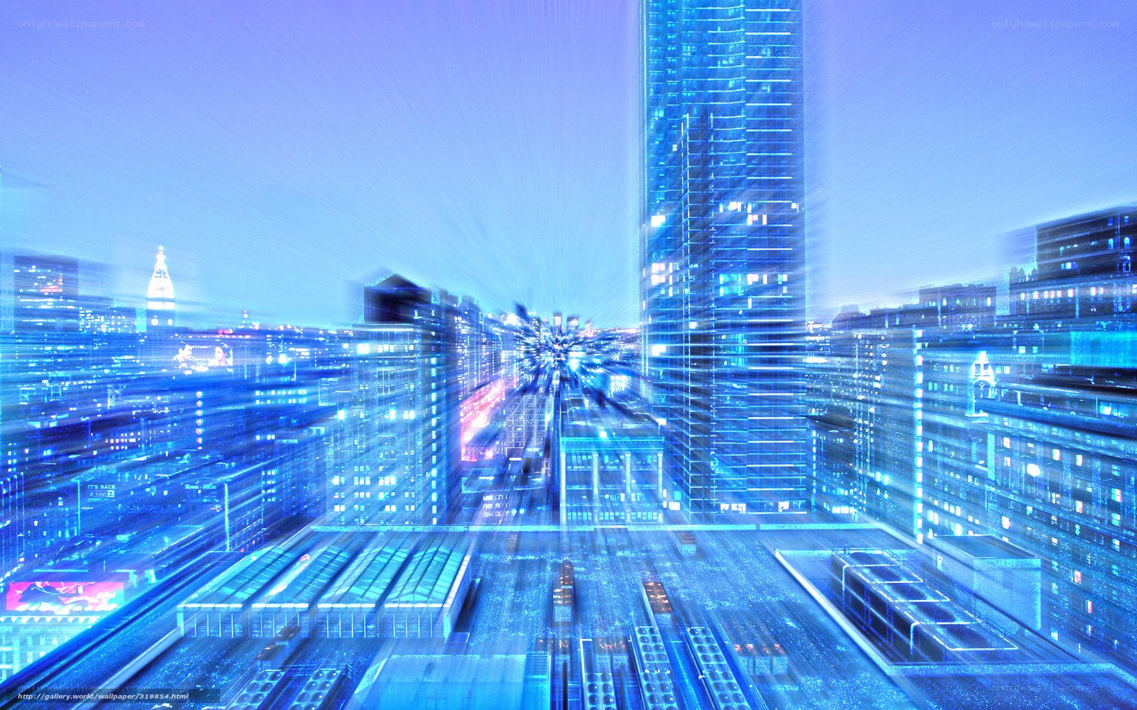 futuristic city at night