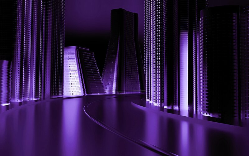 futuristic city at night