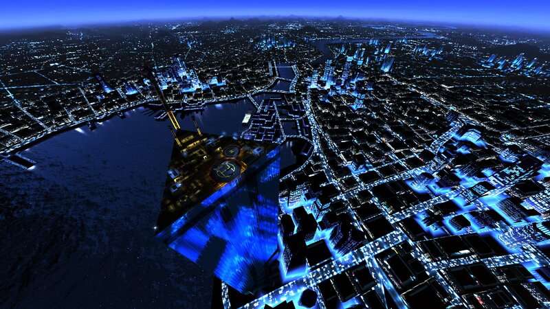 futuristic city at night