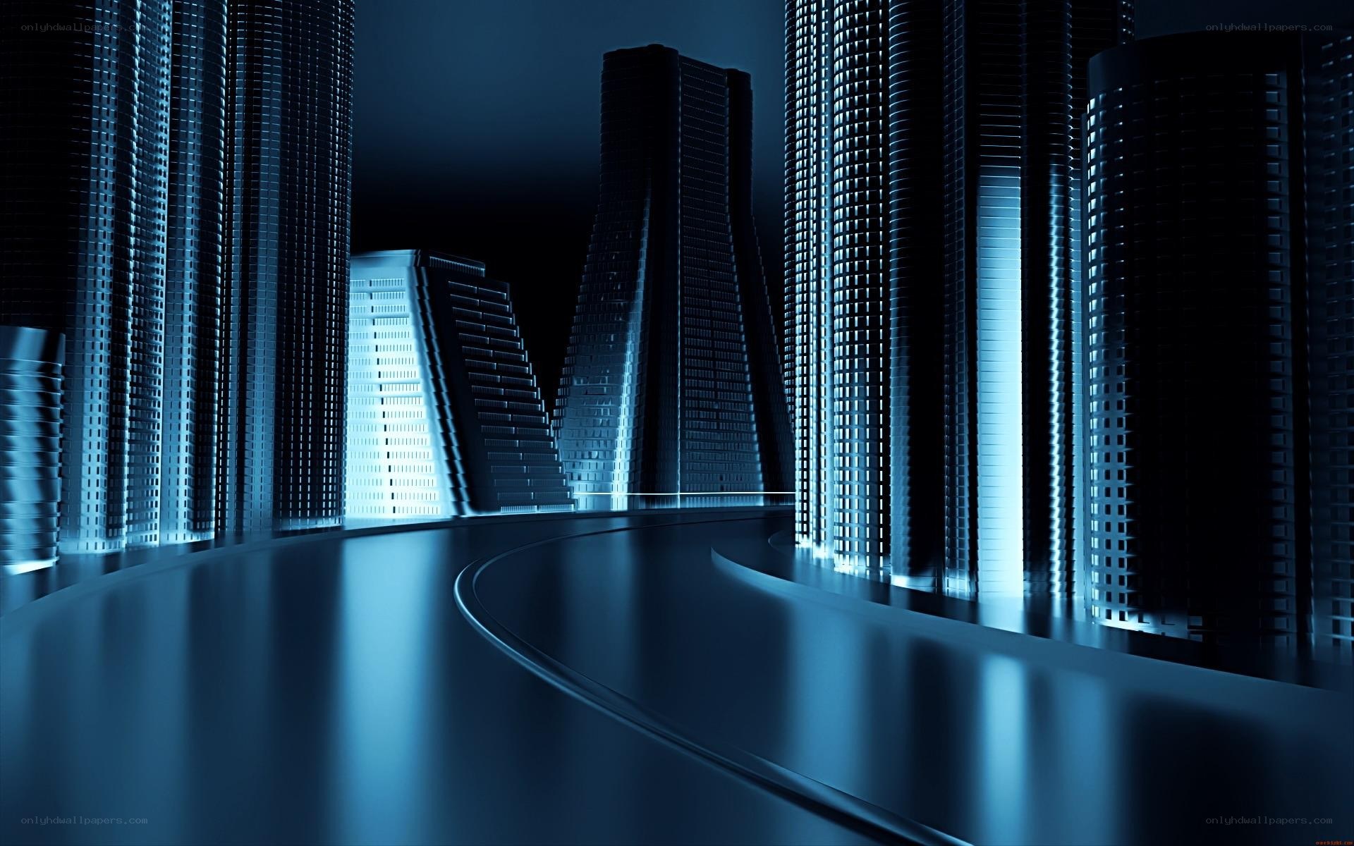 futuristic city at night