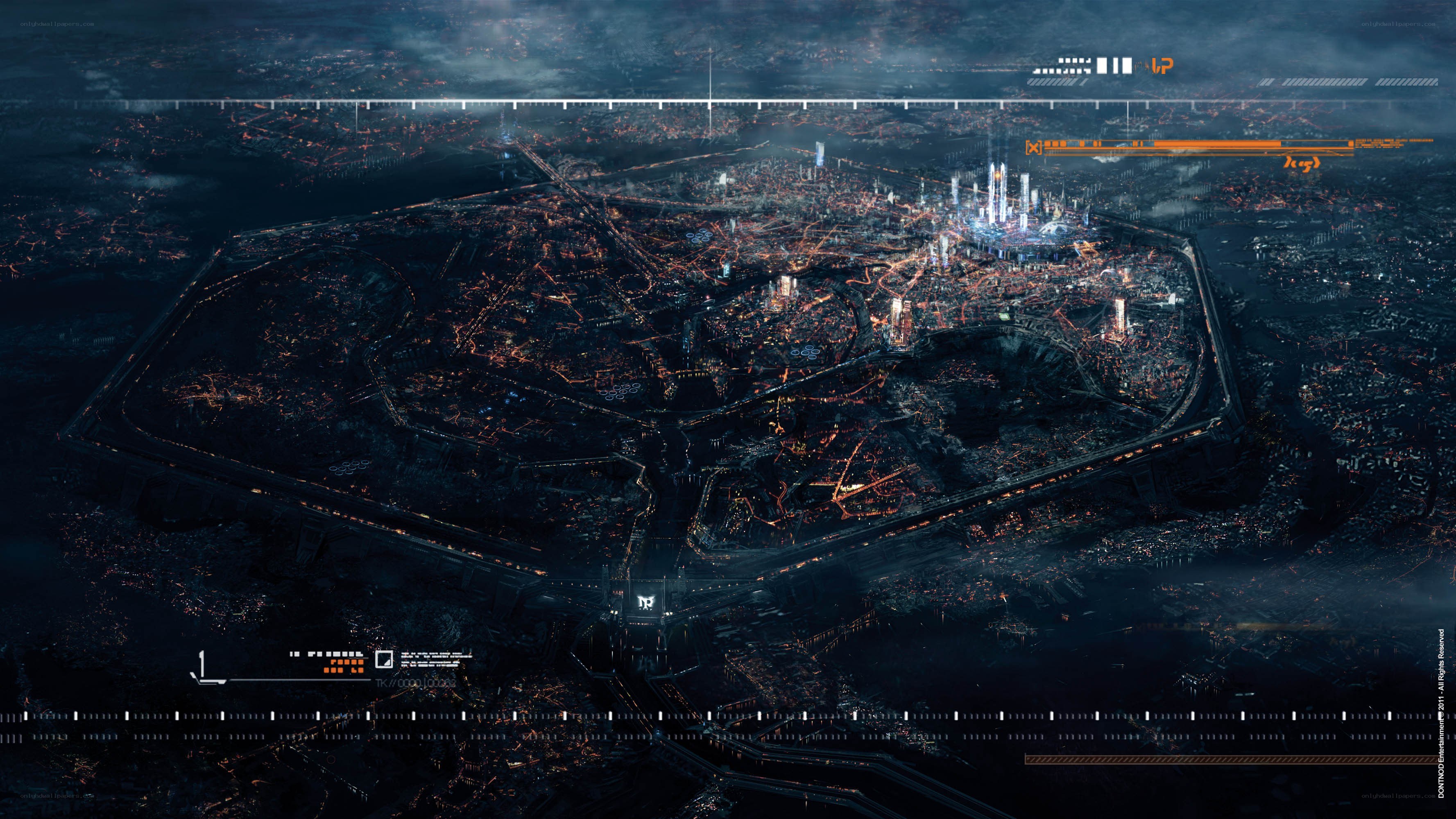 futuristic city at night