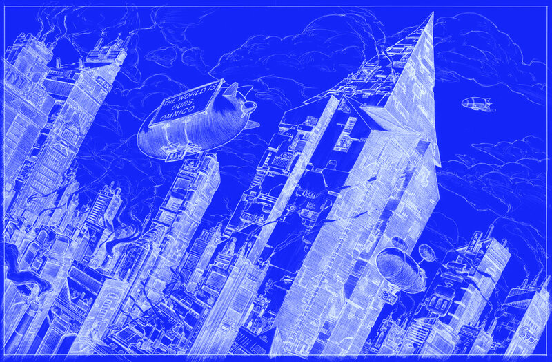 futuristic city blueprint
