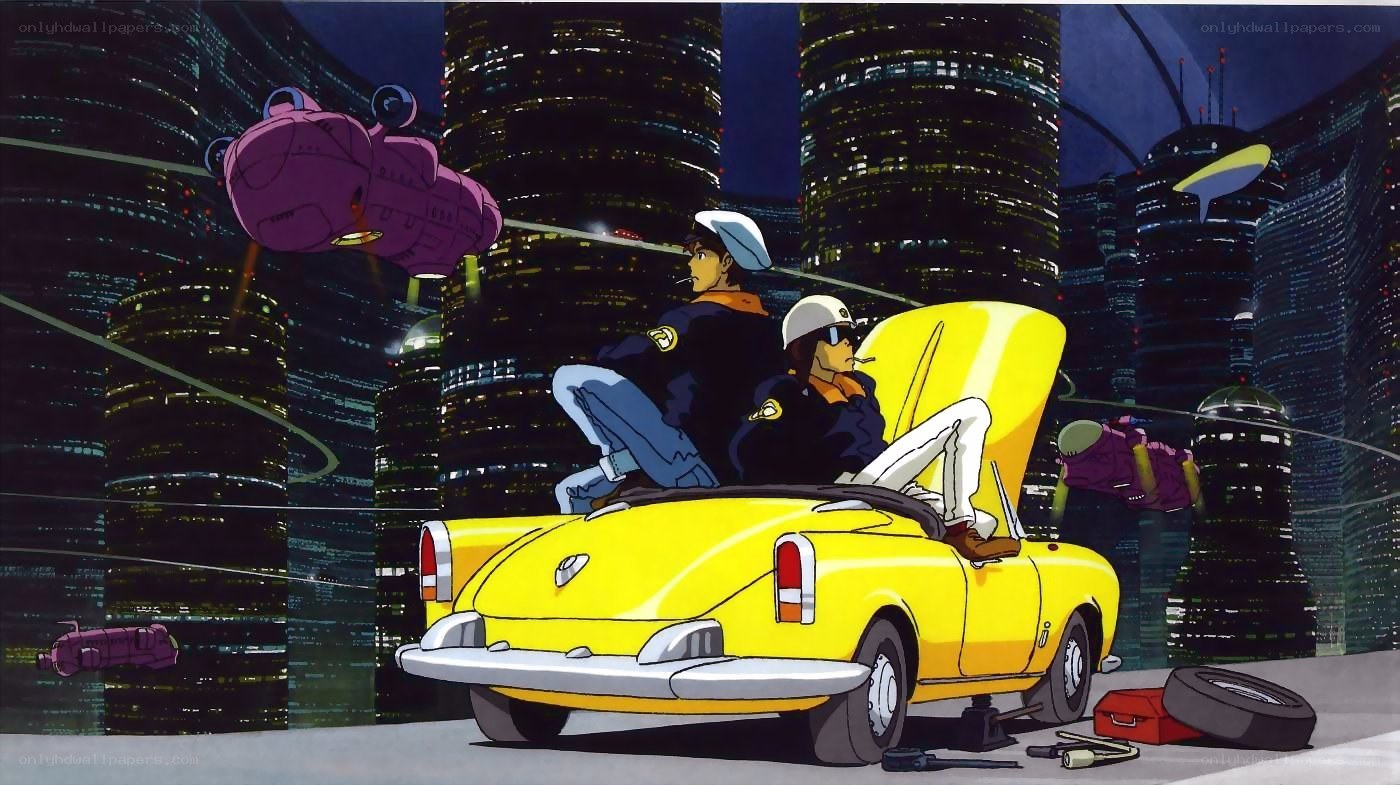 Futuristic city car scene