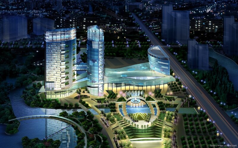 Futuristic City Complex — Blue