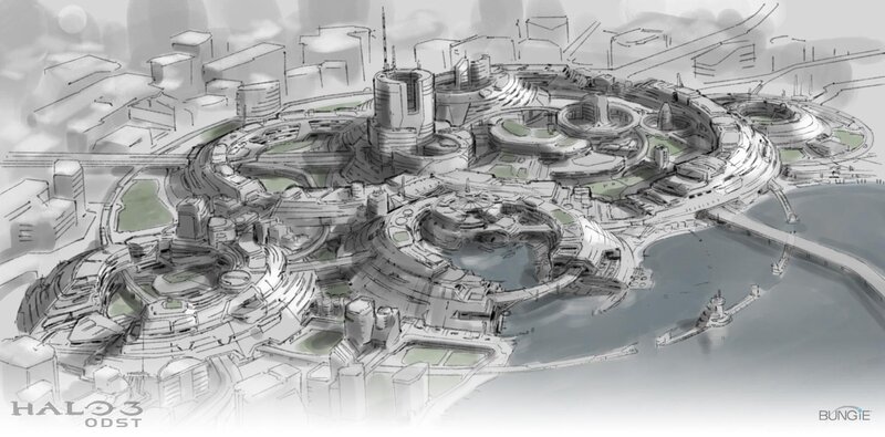 Futuristic City Concept — Gray