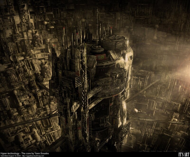 futuristic city core