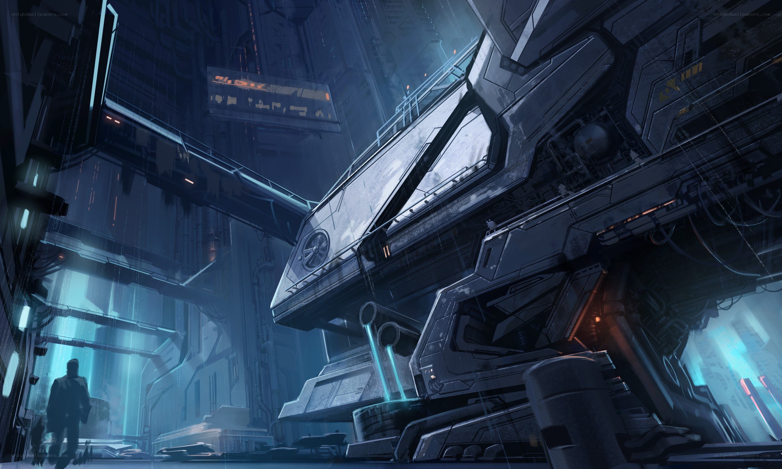 futuristic city corridor