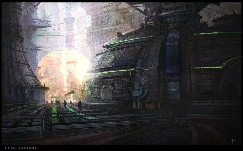 futuristic city dome