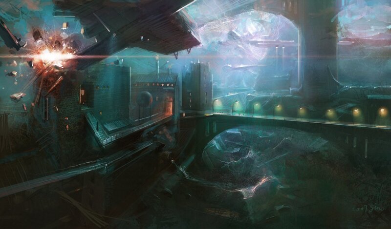 Futuristic City Explosion — Teal
