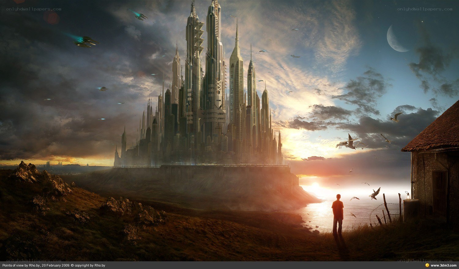 Futuristic city from a distance