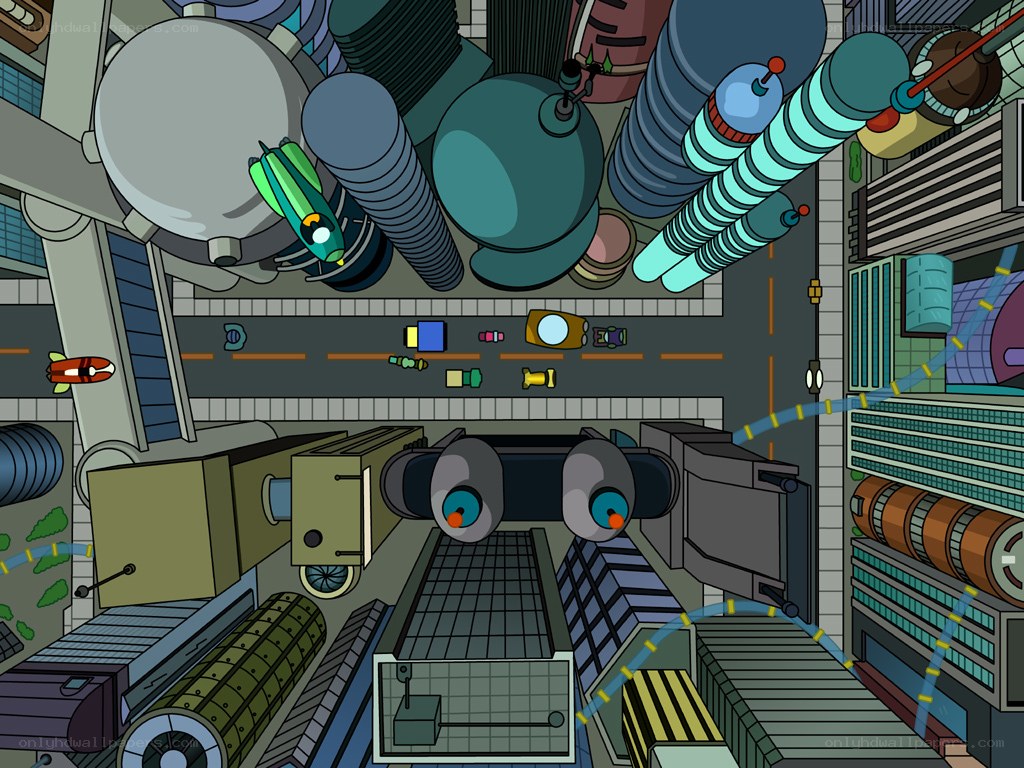 futuristic city from above