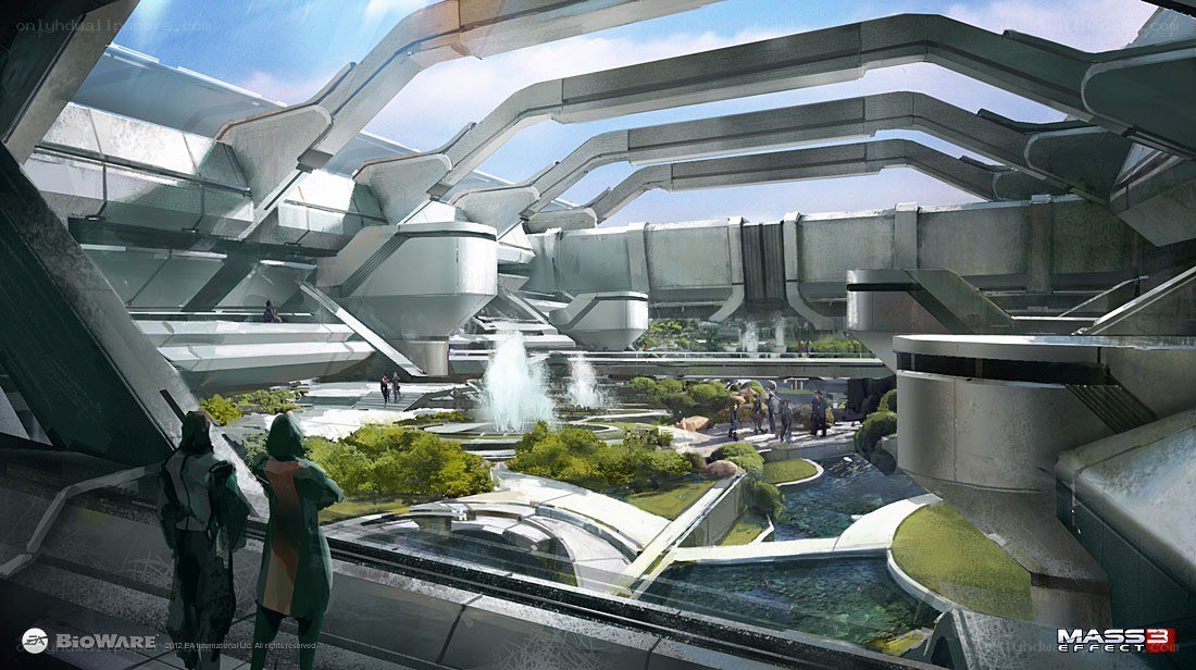 futuristic city garden concept