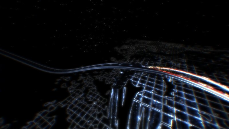 futuristic city grid view