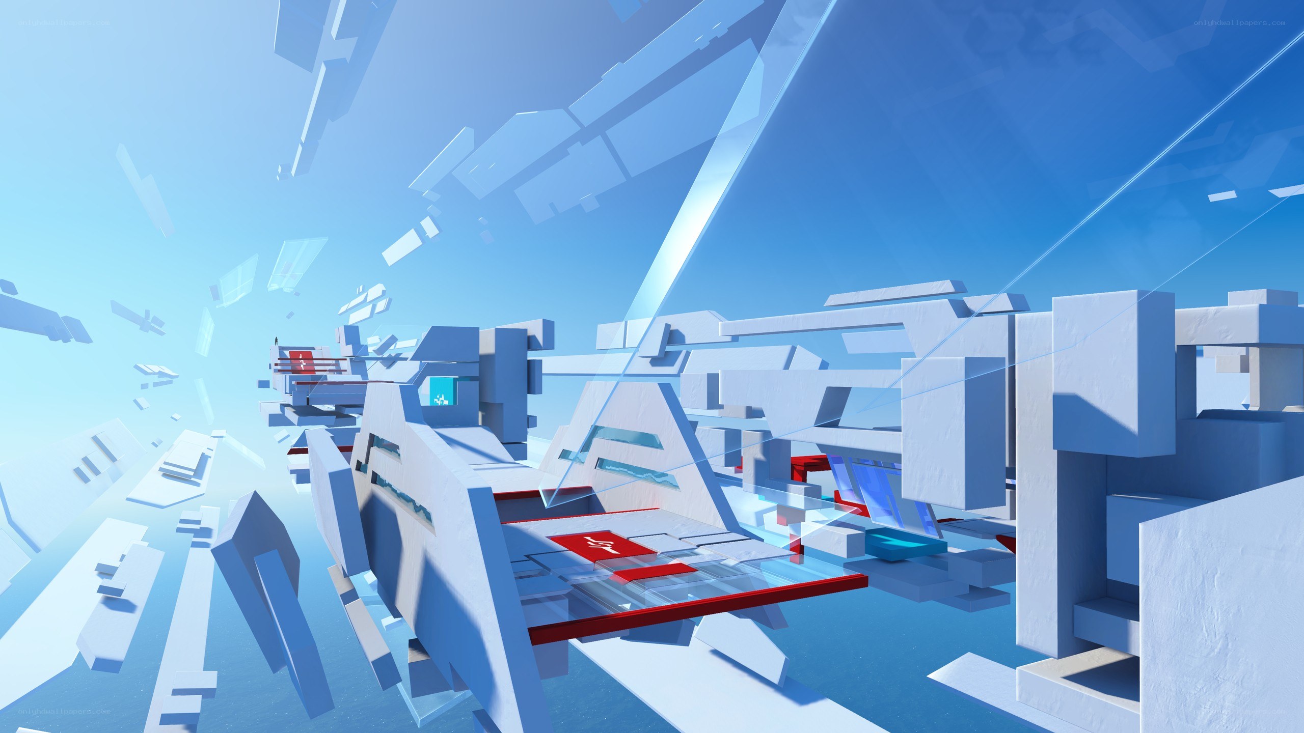 futuristic city in blue