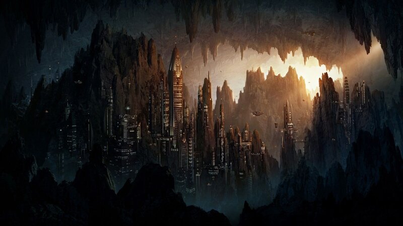 Futuristic City in Cave