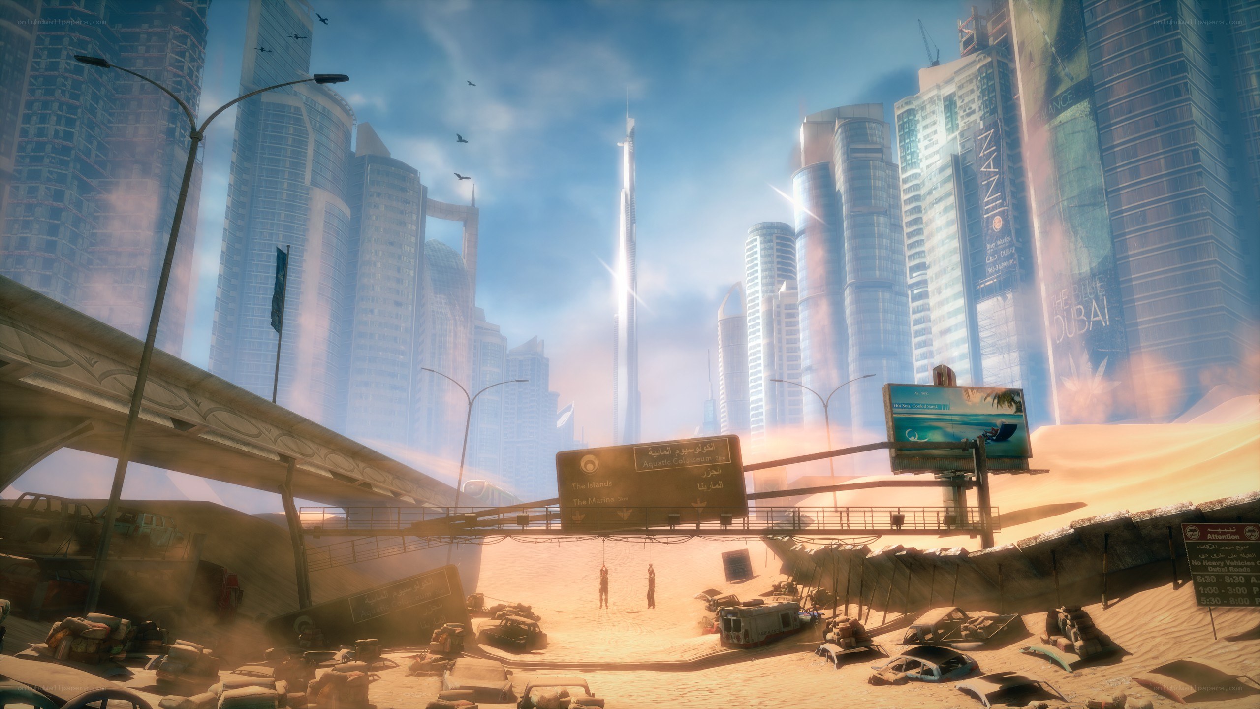 Futuristic city in desert