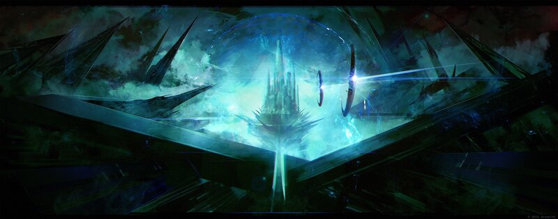 Futuristic City in Dome — Blue
