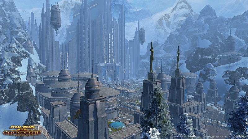 Futuristic City in Snow — Blue