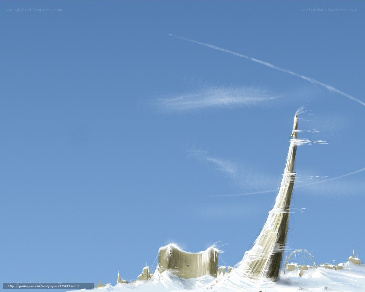 Futuristic city in snow