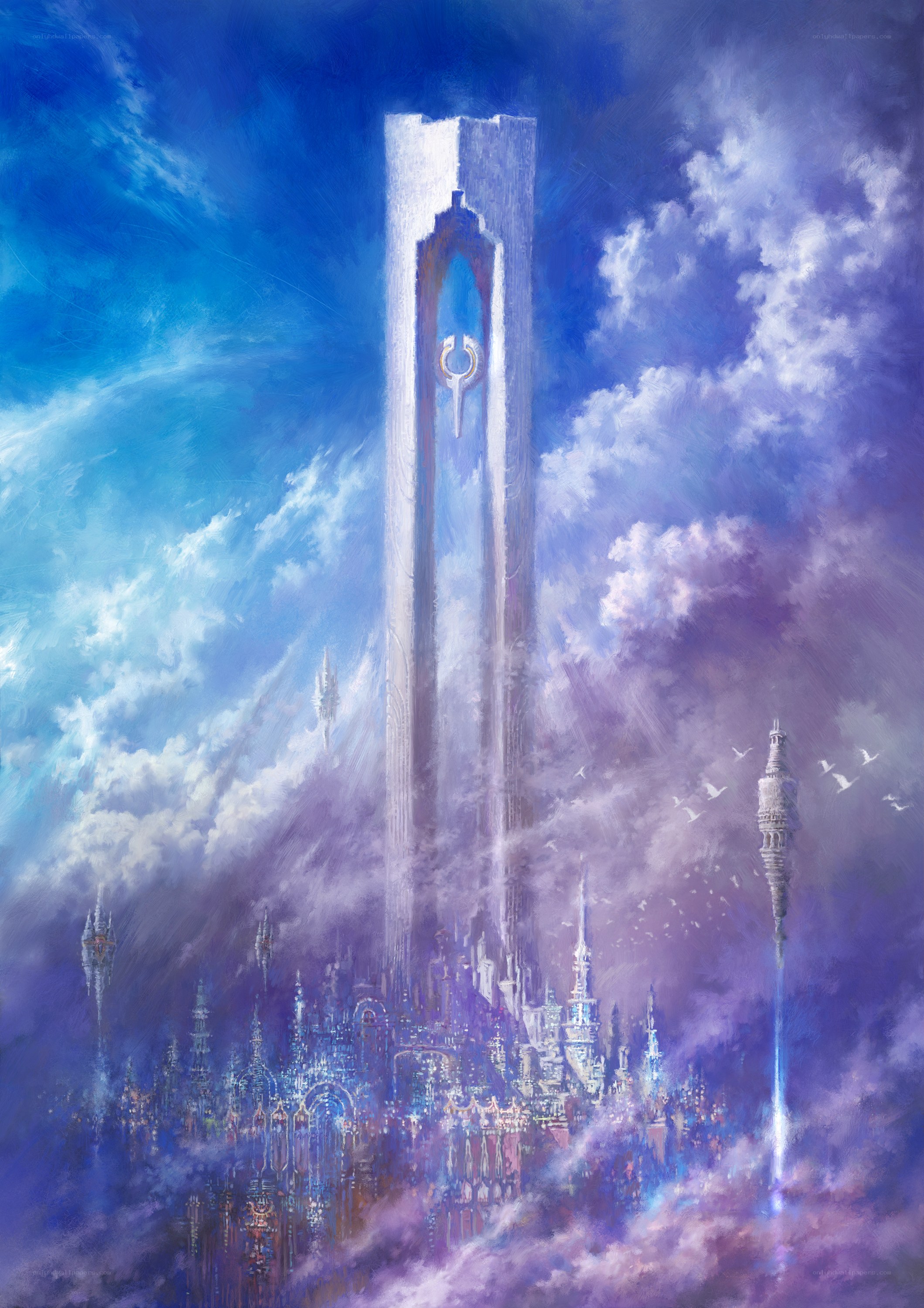futuristic city in the clouds
