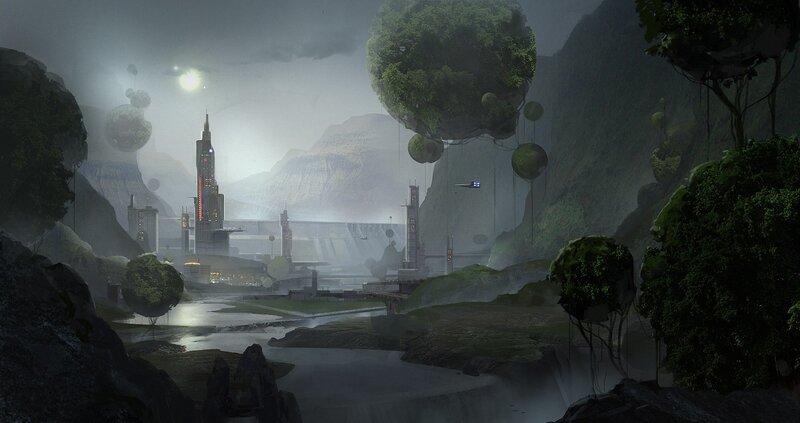 Futuristic City in Valley