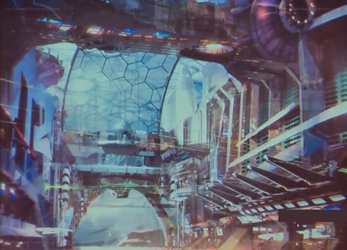 futuristic city interior