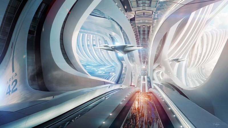 Futuristic City Interior — White