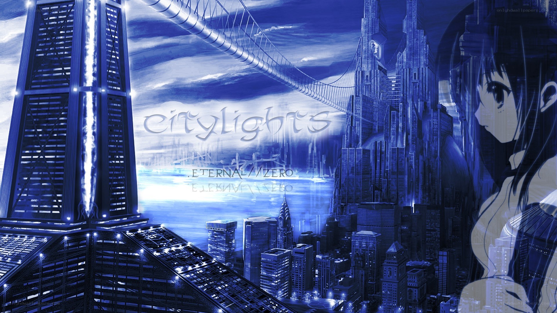 futuristic city lights