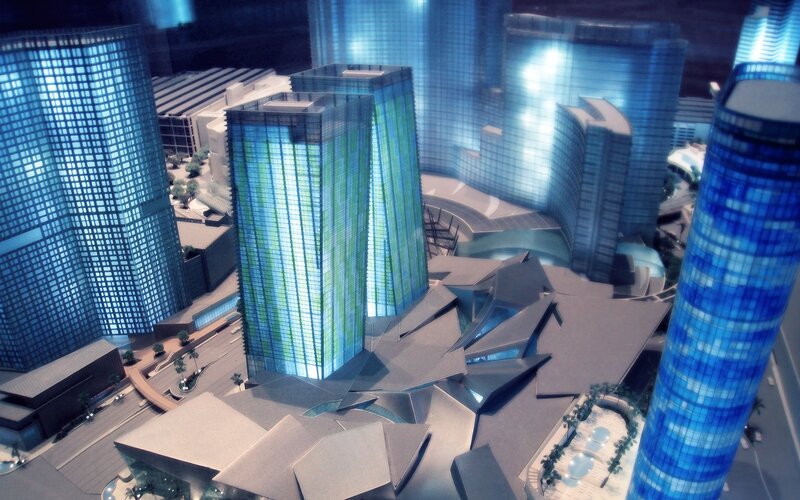 Futuristic City Model — Blue, Night