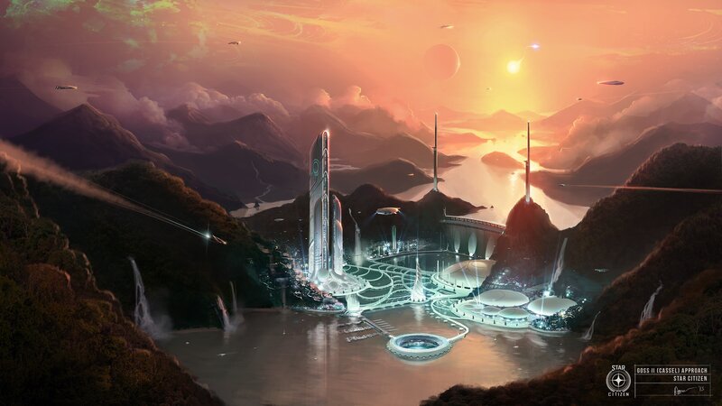 Futuristic City on Alien Planet — Orange