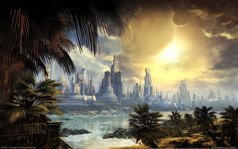 Futuristic City on Alien Planet — Yellow