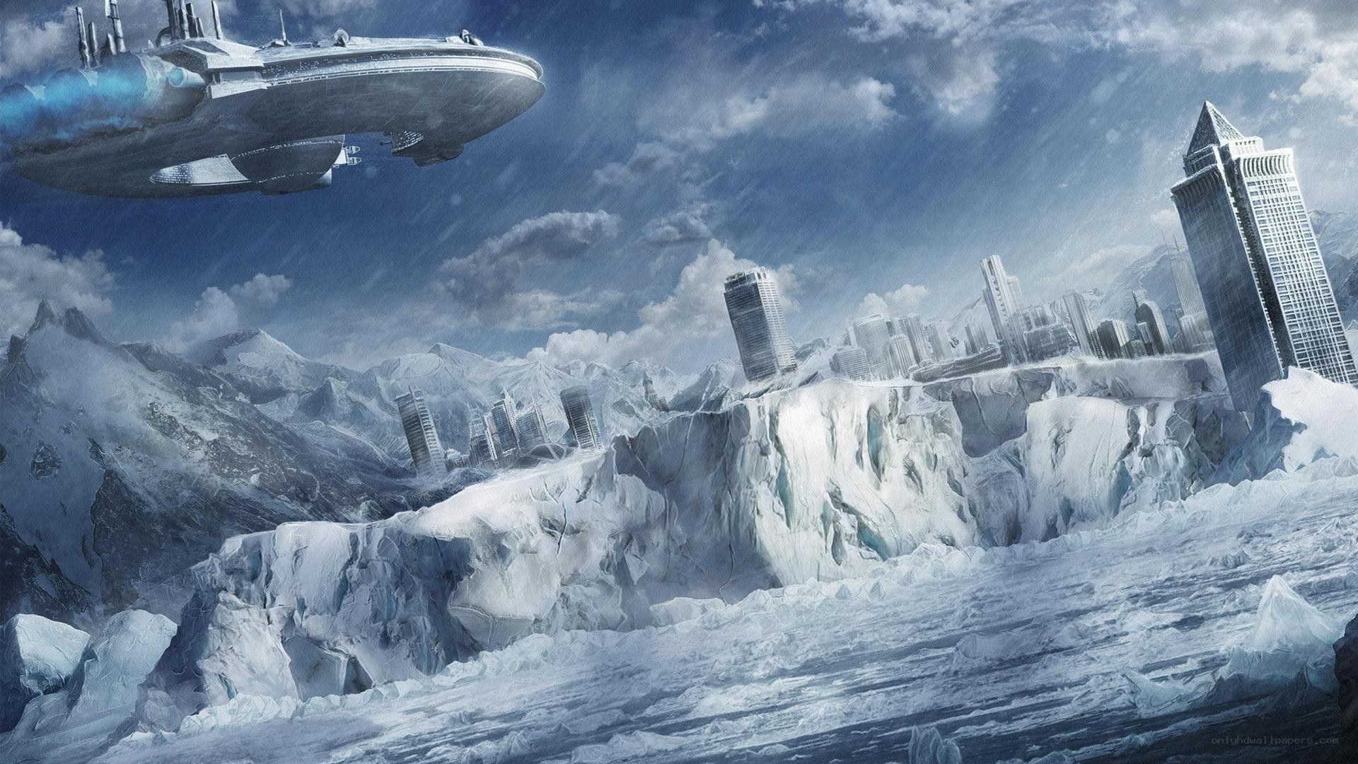 futuristic city on ice