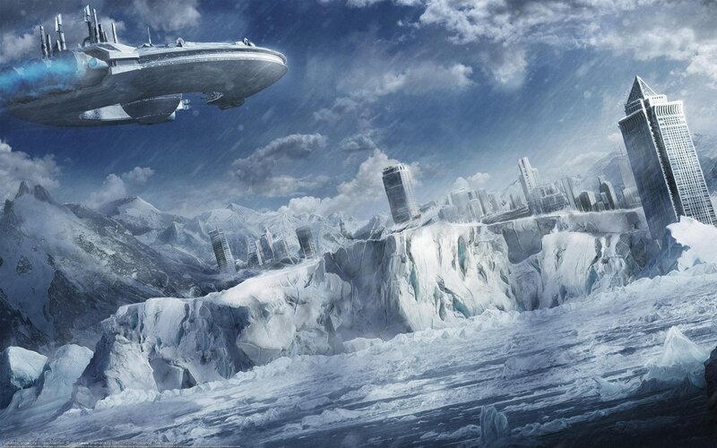 futuristic city on ice