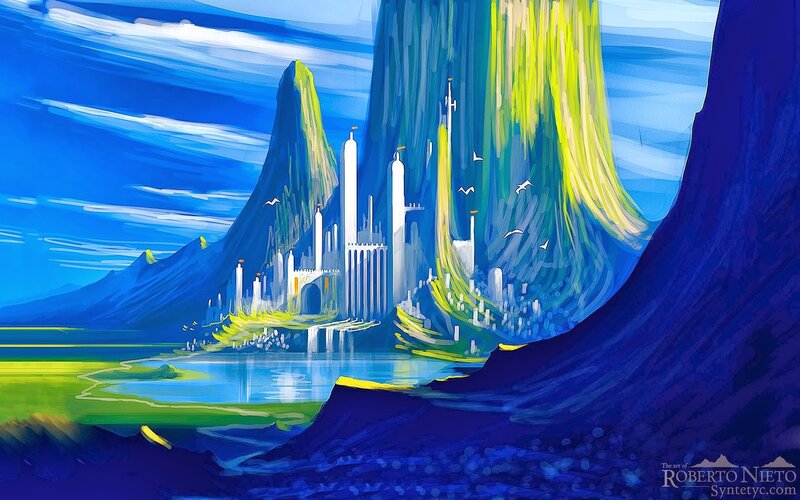 Futuristic City on Island
