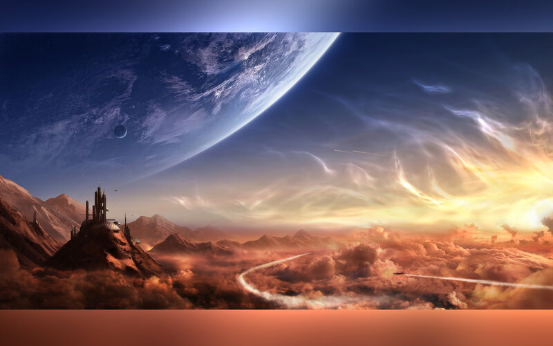 Futuristic City on Mountain