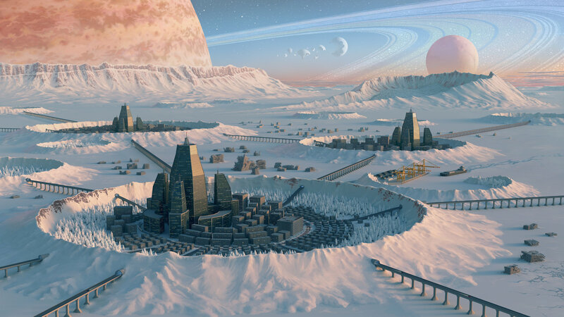 Futuristic City on Snow