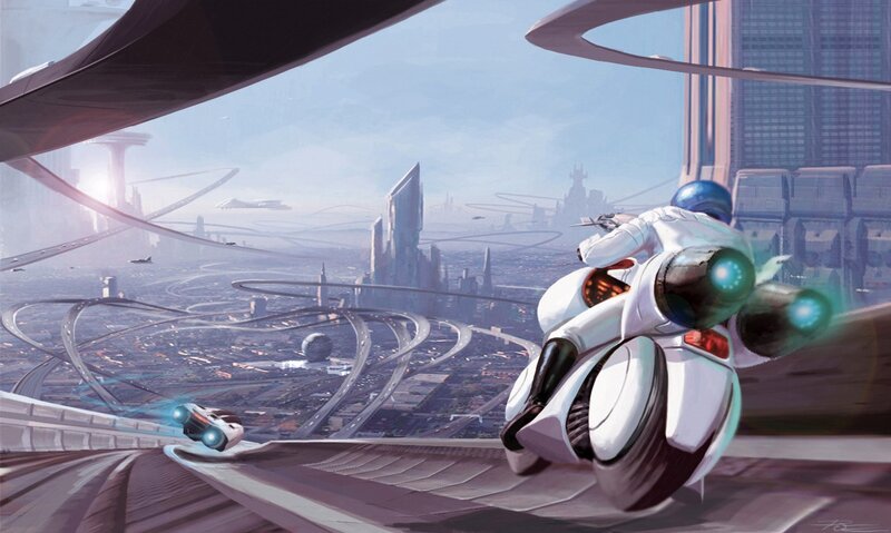 Futuristic city racing