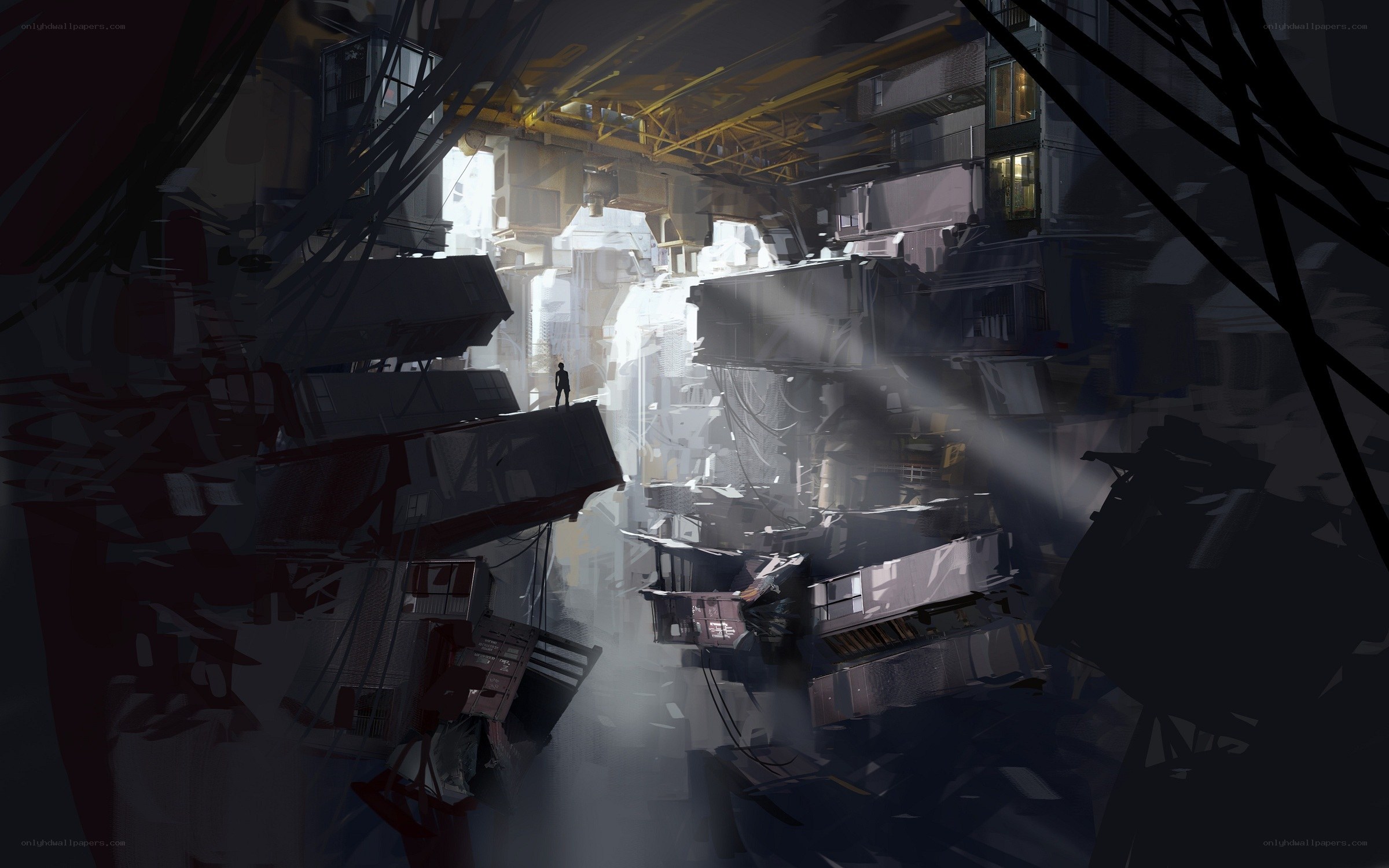 futuristic city ruins