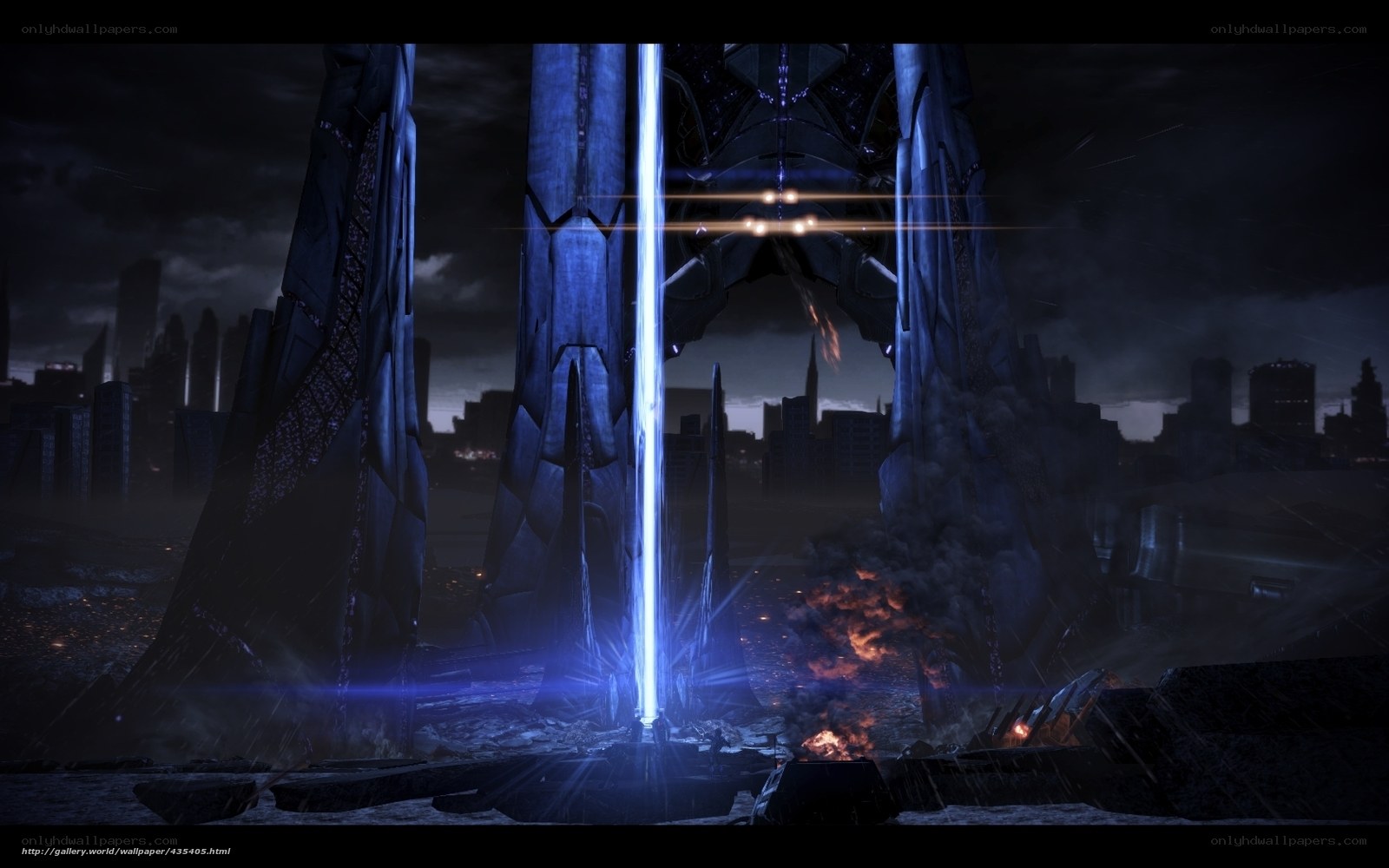 Futuristic city ruins