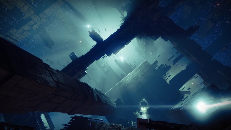 Futuristic City Ruins — Blue, Dramatic