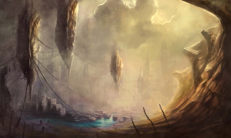 Futuristic City Ruins — Brown, Dramatic, Afternoon