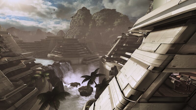 Futuristic City Ruins — Gray, Dramatic, Afternoon