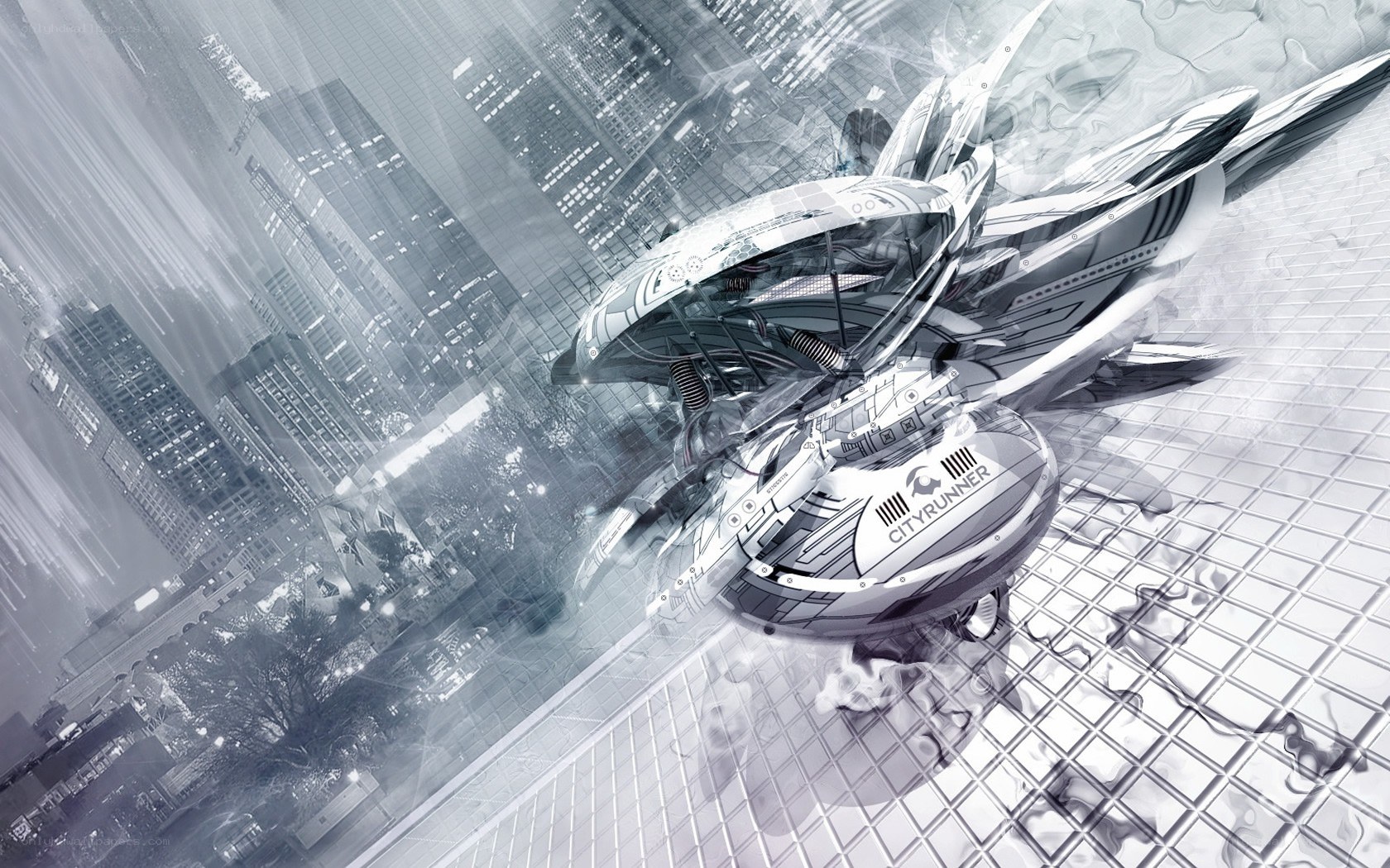 futuristic city runner vehicle