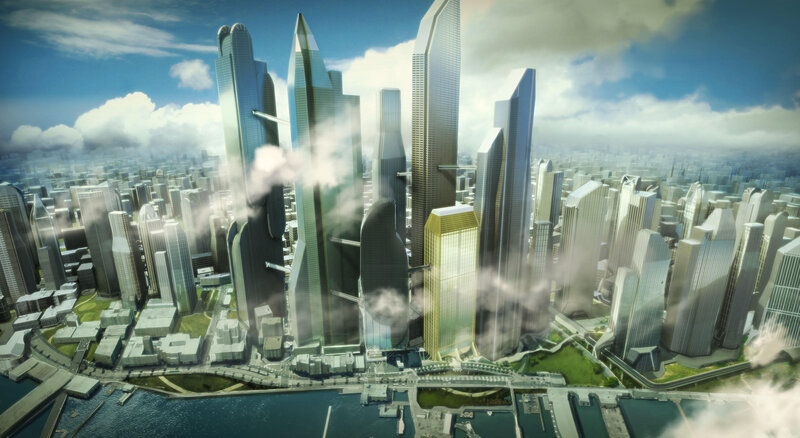 futuristic city skyline